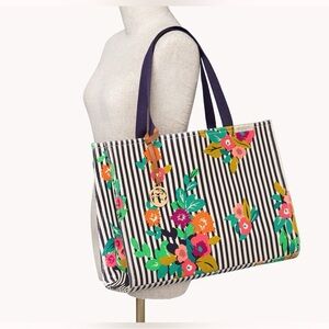 Spartina 449 Multicolor Floral Stripe Tote